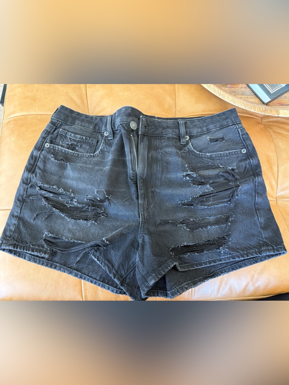 American Eagle Outfitters Black Distressed women’s Denim Shorts